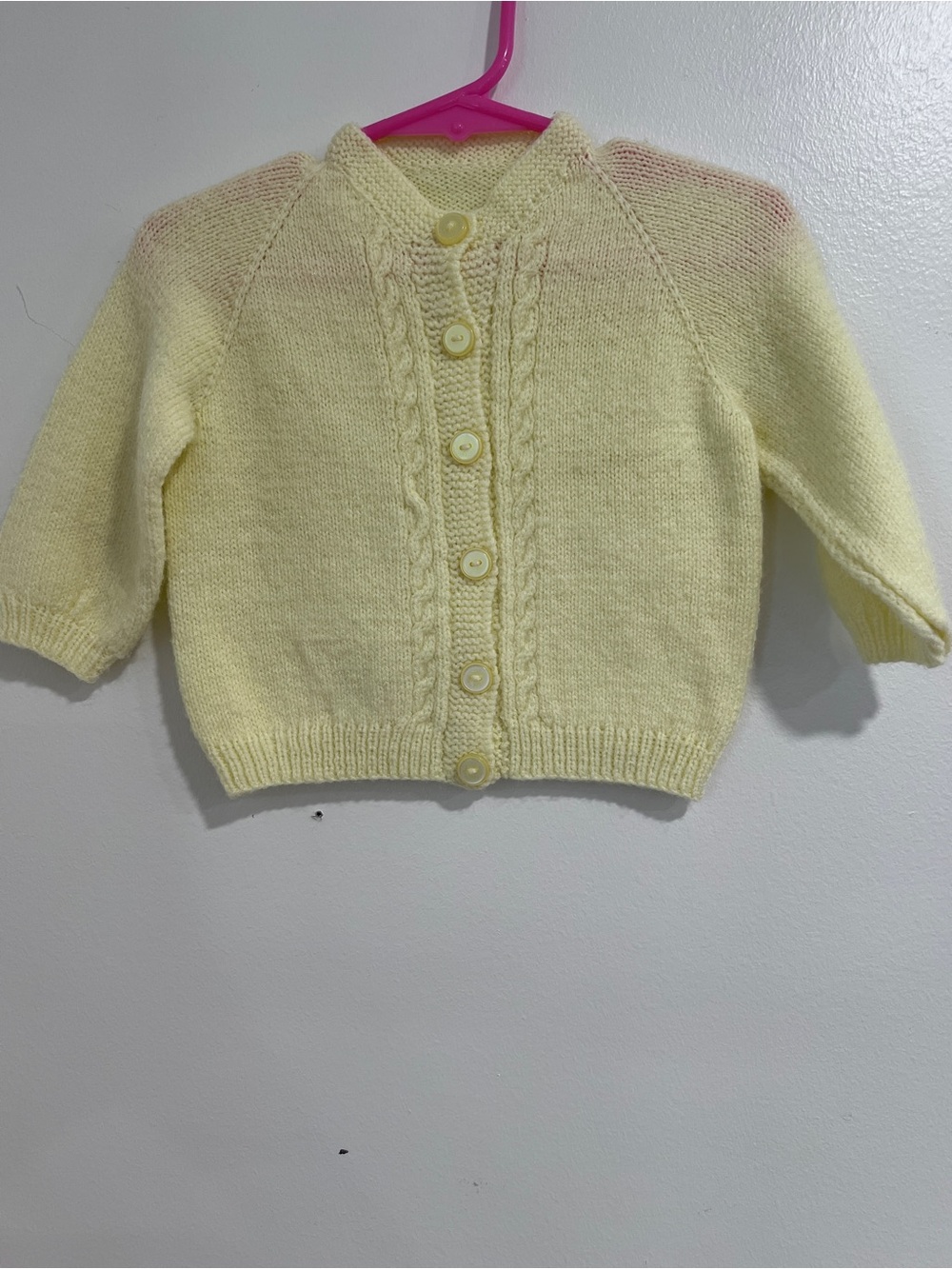 Vintage handmade yellow baby sweater